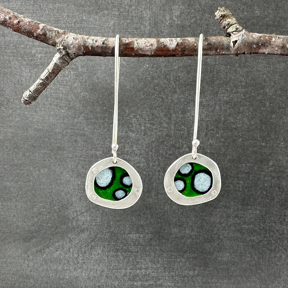 OOAK Hand-Colored Perennial Earrings