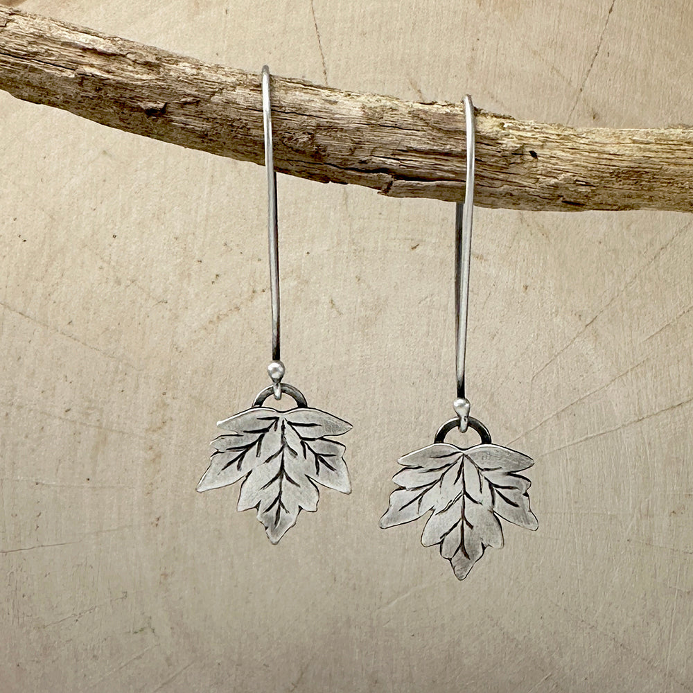 Sterling Maple Leaf Earrings