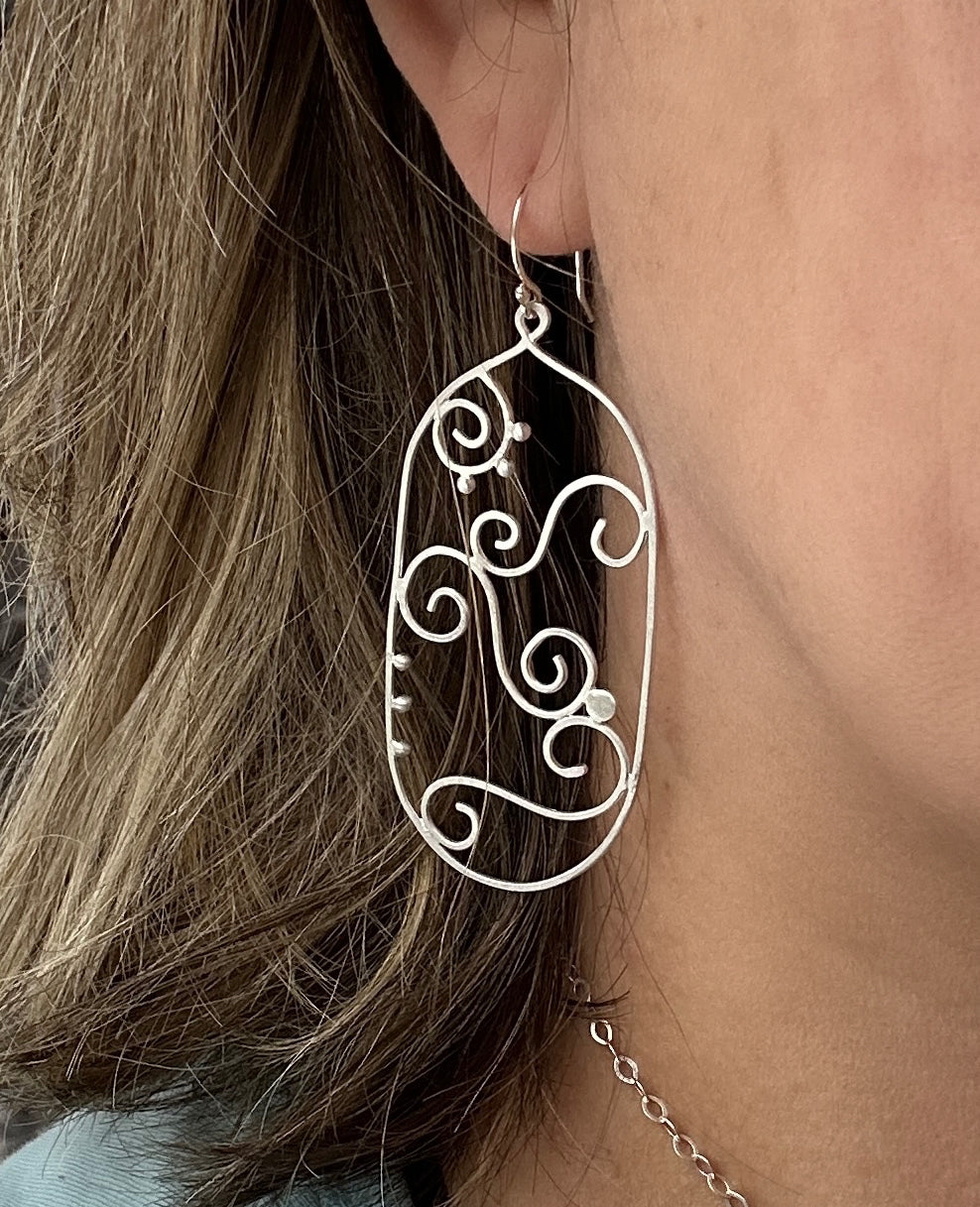 Long Swirl Earrings