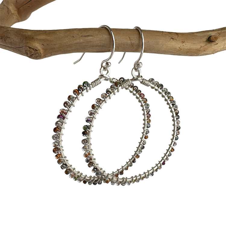 Shimmery Beaded Hoops