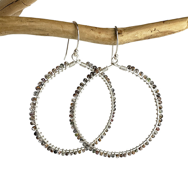 Shimmery Beaded Hoops