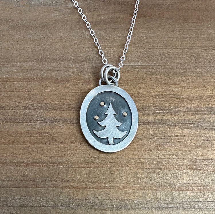 Lone Tree and Stars Pendant