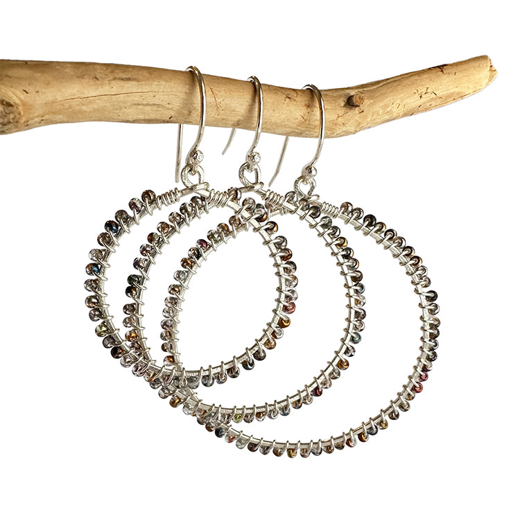 Shimmery Beaded Hoops