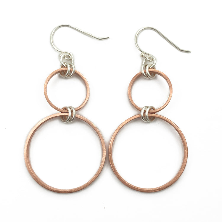 Copper & Sterling Link Earrings