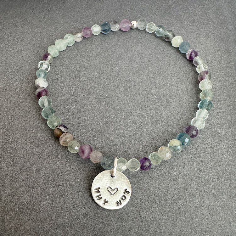 Why Not - Sterling & Fluorite Stretch Bracelet