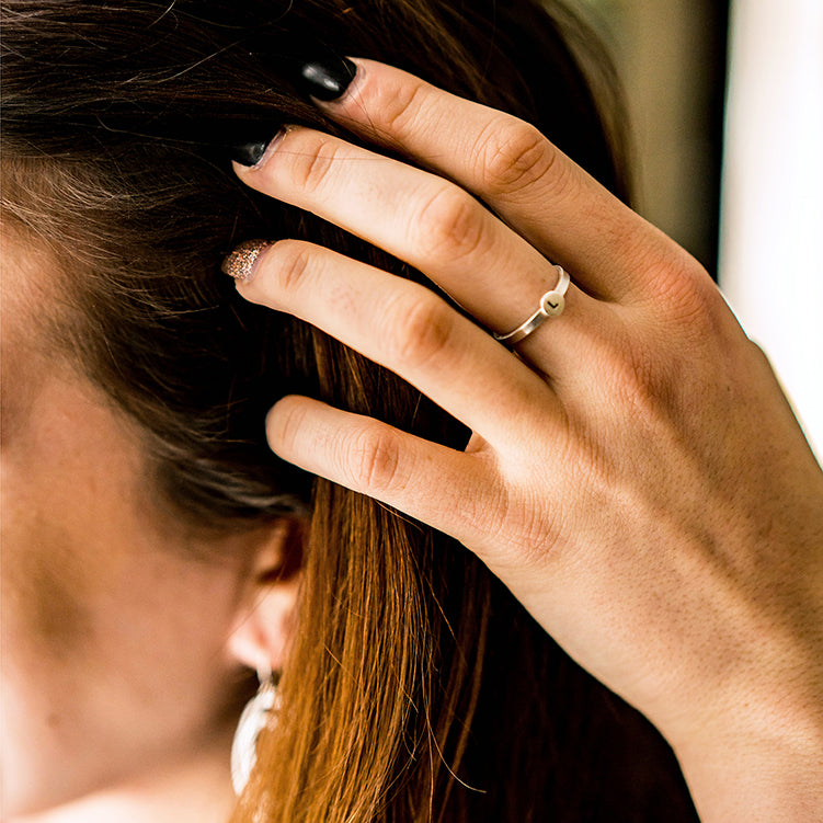 Petite Initial Stacking Ring