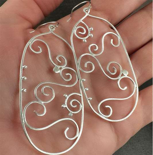 Long Swirl Earrings