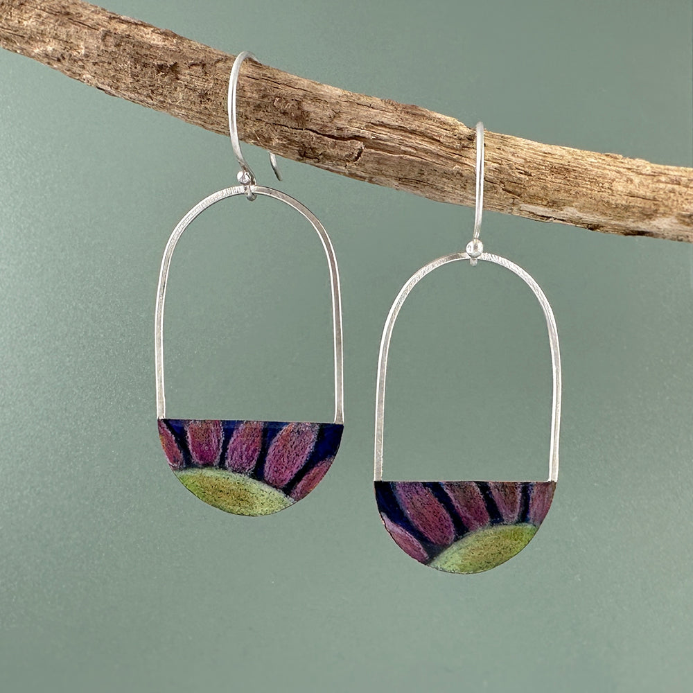 OOAK Hand-Colored In Bloom Earrings
