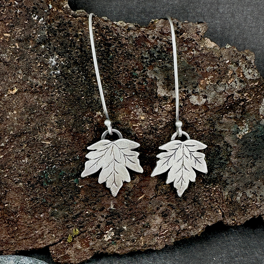 Sterling Maple Leaf Earrings