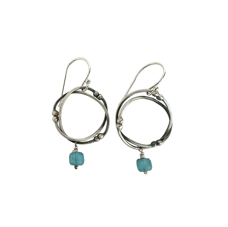 Sterling Harmony Earrings with Recycled Beads