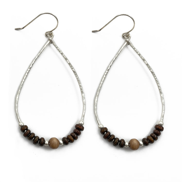 Sterling & Wooden Teardrops